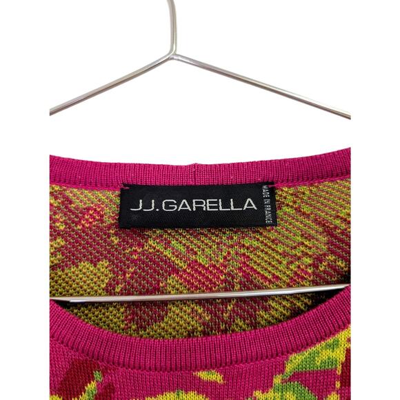 JJ. Garella Sweater 100% Extra Fine Merino's Wool Made in‎ France Floral Large - Picture 4 of 8